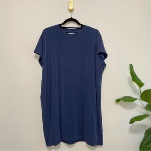 Madewell Relaxed Fit Washed Blue Crewneck Short Sleeve Tee Shirt Dress